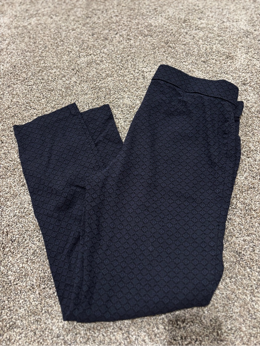Rafaella Dark Navy Geometric Cropped Pants